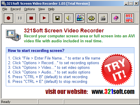 Click to view 321Soft Screen Video Recorder 1.05.4 screenshot